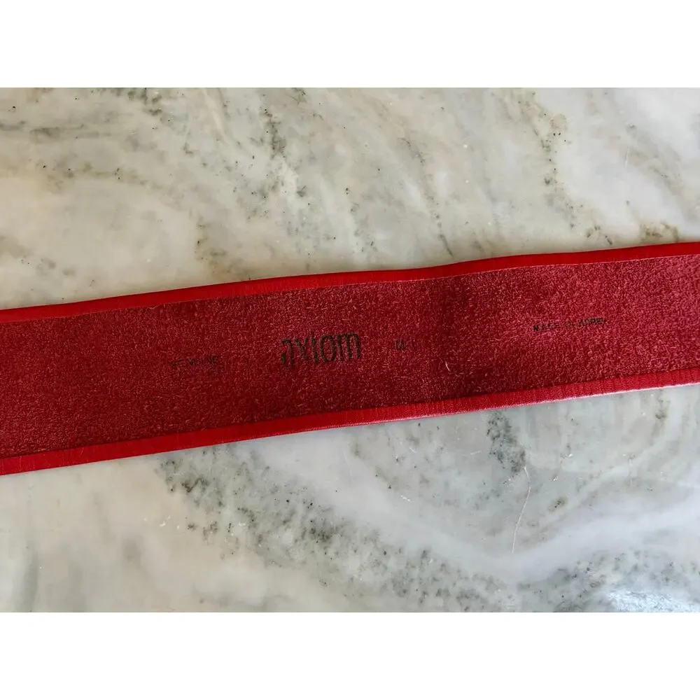 Vintage Axiom Red Leather Cinch Belt M